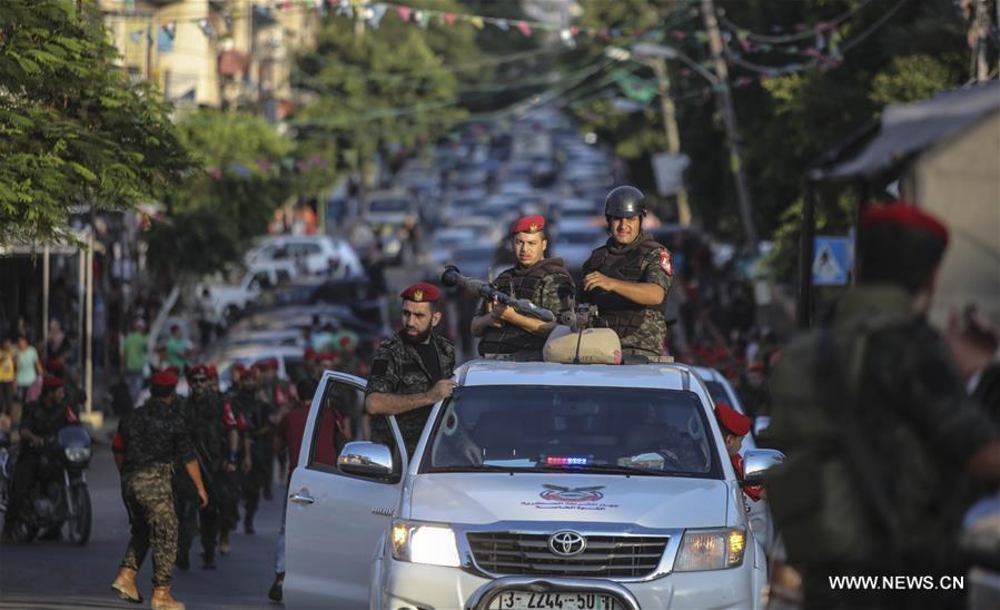 الصورة: عرض عسكري لقوات الأمن الوطني لحماس في غزة