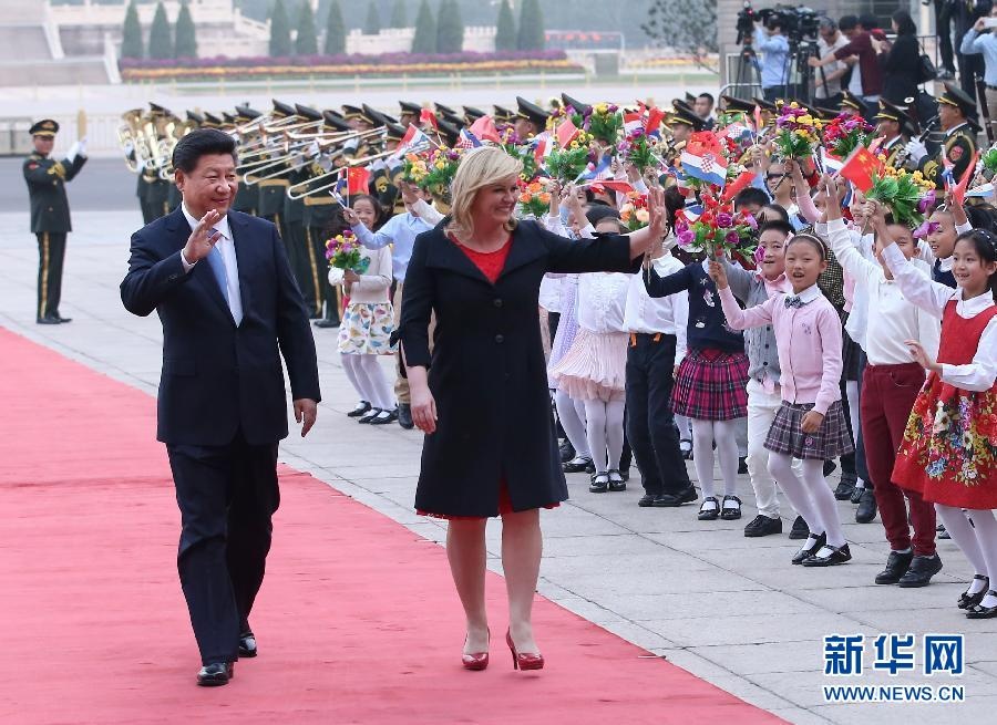 الرئيس الصيني يلتقي بنظيرته الكرواتية
