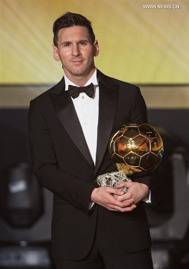 （体育）（1）足球——梅西赢得2015国际足联金球奖