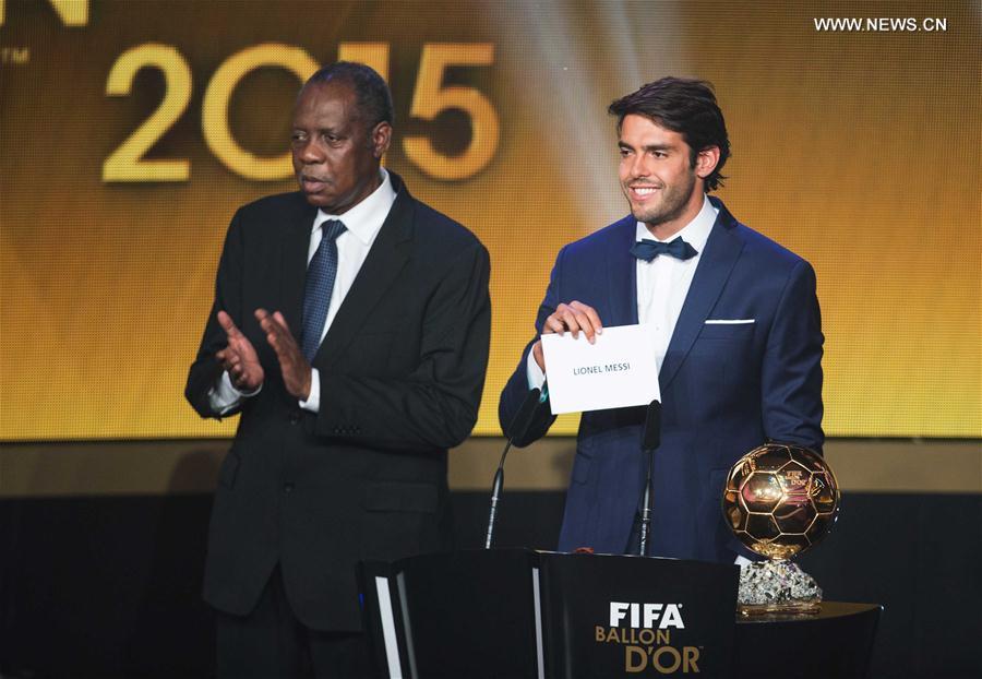 （体育）（3）足球——梅西赢得2015国际足联金球奖