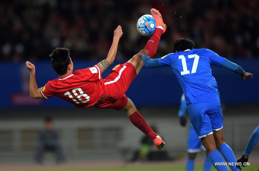 （体育）（3）足球——世界杯预选赛：中国击败马尔代夫