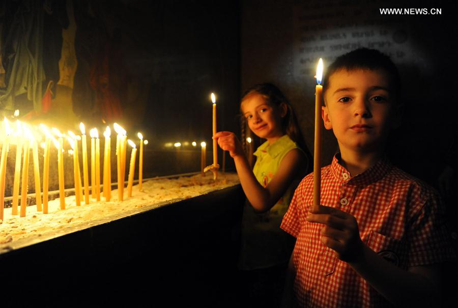 SYRIA-DAMASCUS-EASTER-PRAYERS