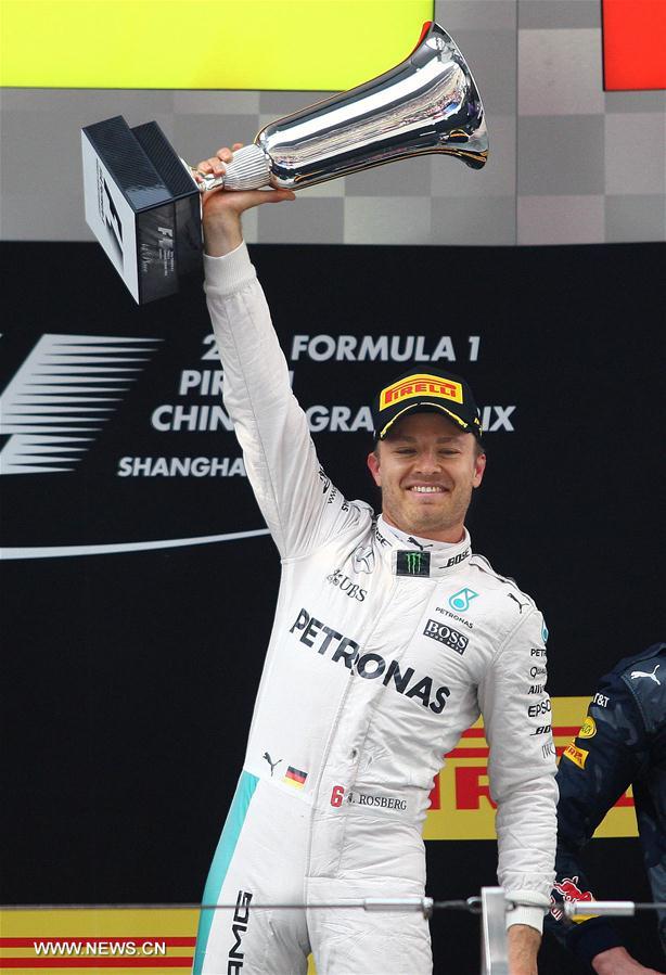 （体育）（1）赛车——F1中国站：罗斯博格夺得冠军