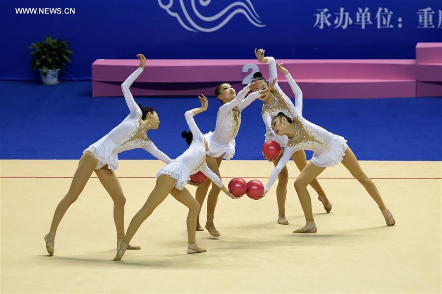 （体育）（1）艺术体操——全国集体锦标赛：浙江“易思佳”队获得少年集体全能赛冠军
