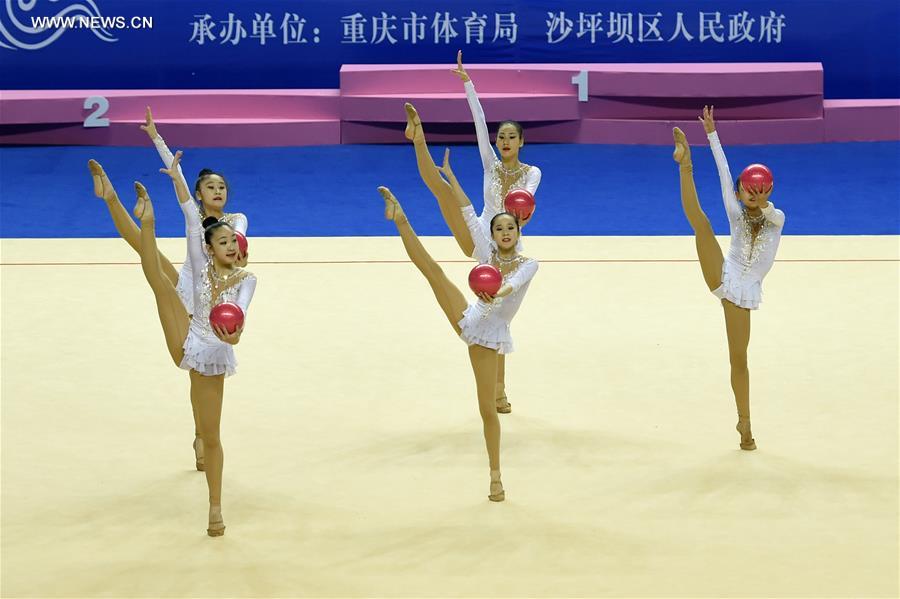 （体育）（3）艺术体操——全国集体锦标赛：浙江“易思佳”队获得少年集体全能赛冠军