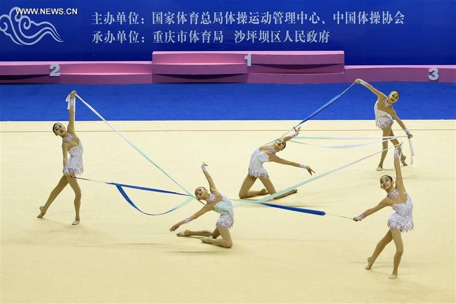 （体育）（1）艺术体操——全国集体锦标赛：辽宁队获得少年集体全能赛季军