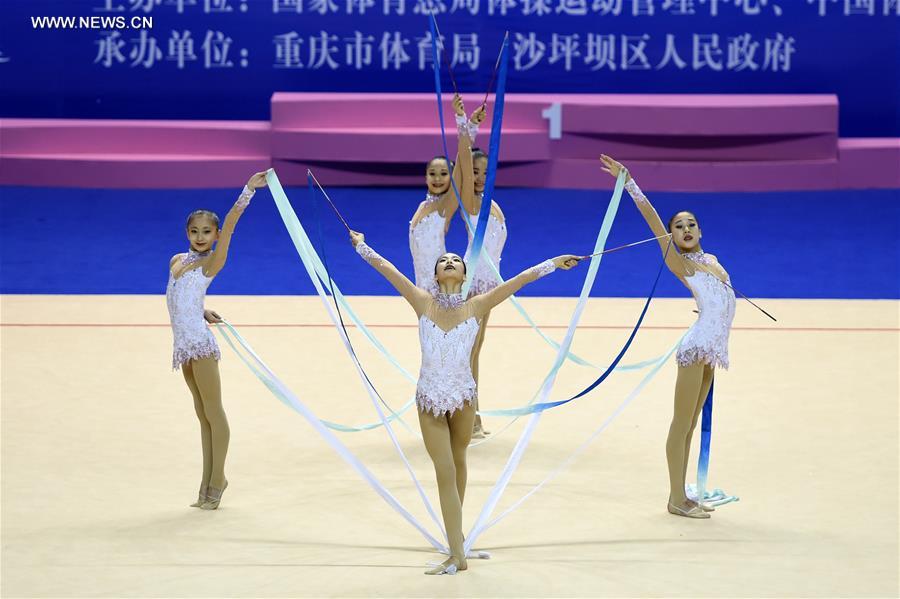 （体育）（2）艺术体操——全国集体锦标赛：辽宁队获得少年集体全能赛季军
