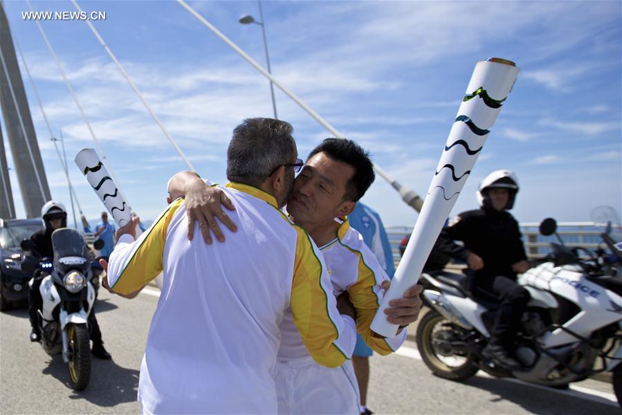 （里约奥运会）（6）郭川在希腊传递里约奥运会火炬