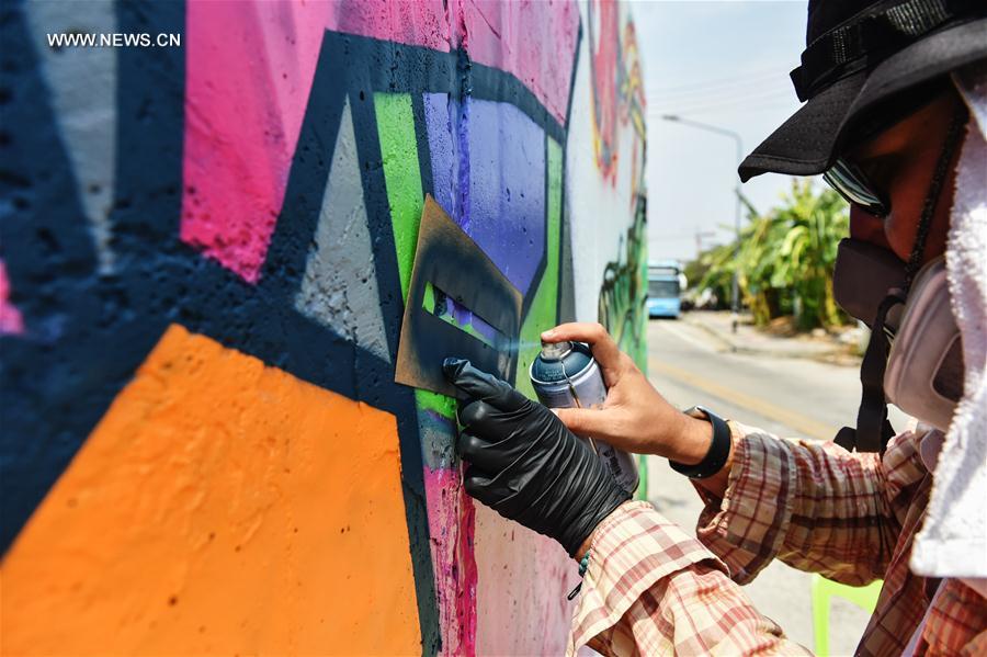THAILAND-NAKHON SAWAN-POP CULTURE-STREET ART-GRAFFITI