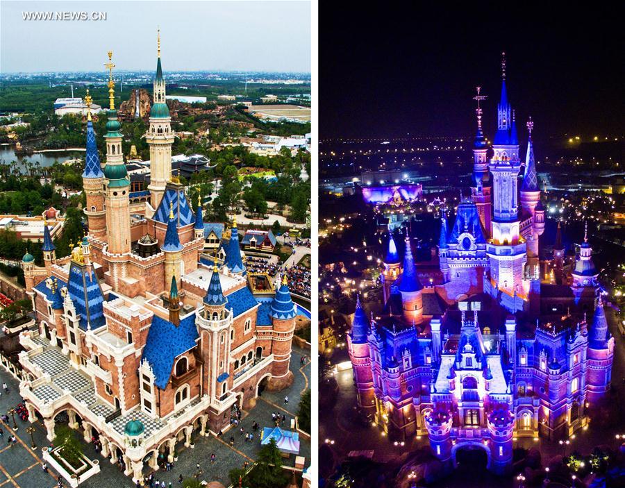 #（社会）（3）上海迪士尼奇幻童话城堡进行夜景测试