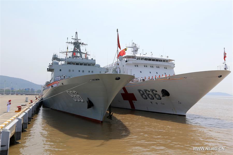 （图文互动）（1）中国海军舰艇编队起航参加“环太平洋—2016”演习