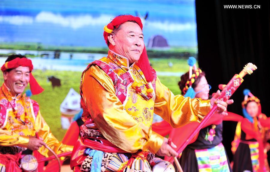 （晚报）（3）西藏老干部载歌载舞庆祝建党95周年