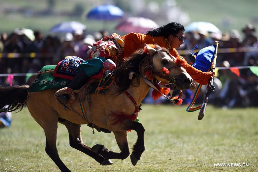 الصورة: المسابقات الرياضية الجماهيرية على مرج هضبة تشينغهاي-التبت