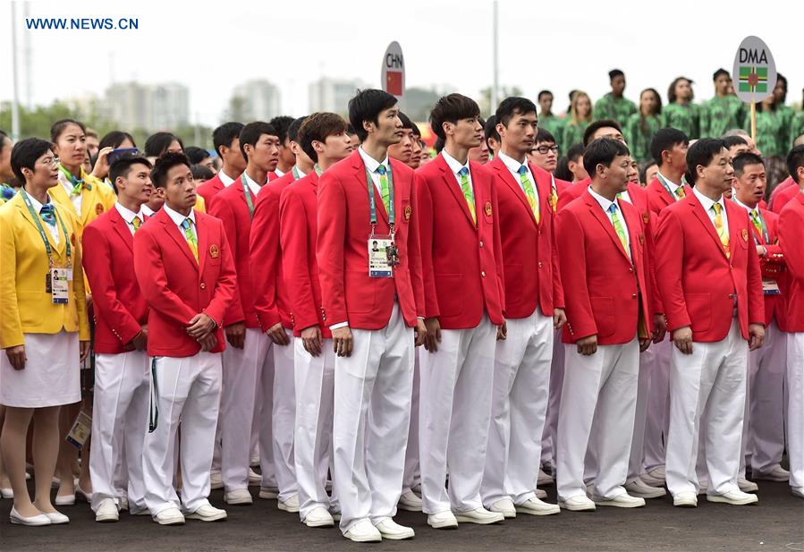 （里约奥运会）（3）中国代表团举行升旗仪式