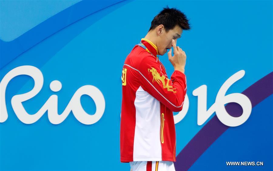 （里约奥运会·领奖台）（8）游泳——孙杨获男子400米自由泳银牌 