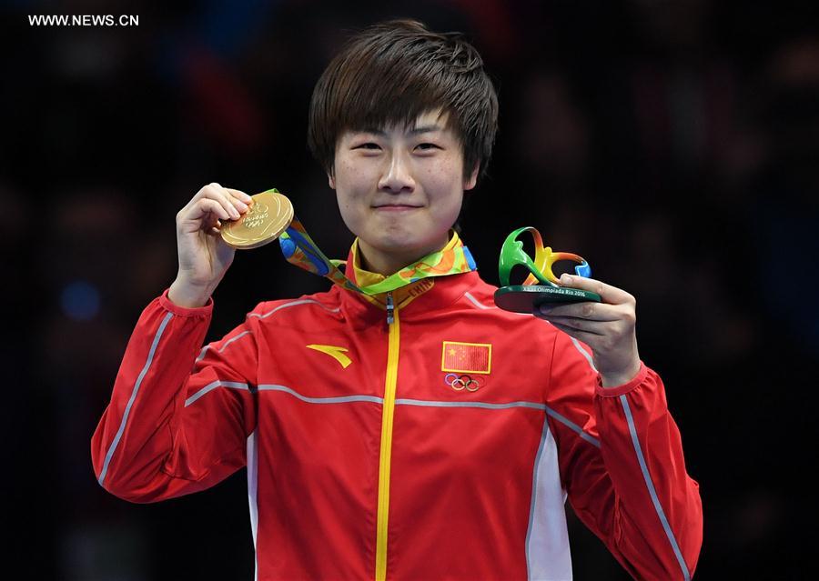 （里约奥运会·领奖台）（6）乒乓球——女单颁奖仪式