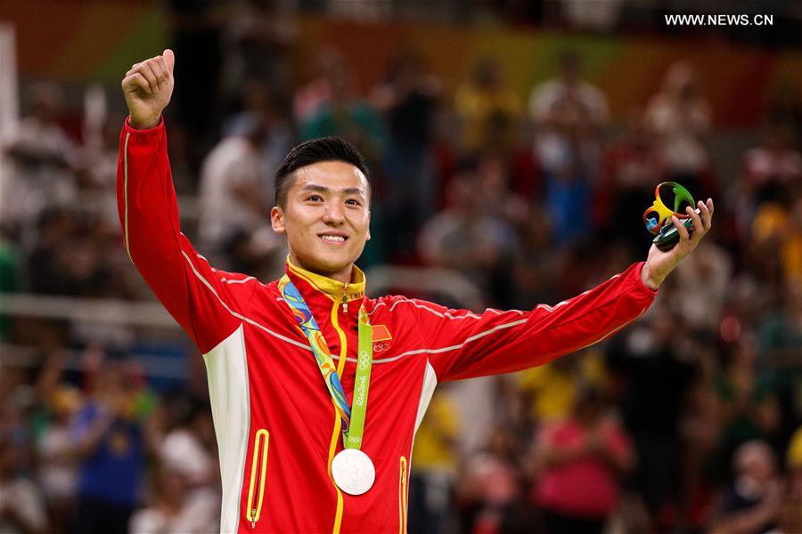 （里约奥运会·领奖台）（1）蹦床——男子：中国选手摘银夺铜
