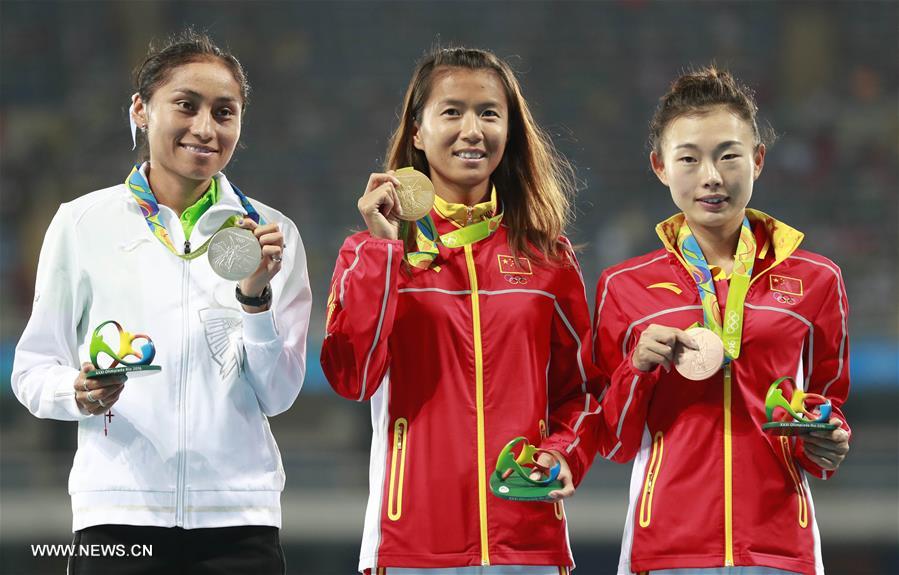 （里约奥运会·领奖台）（6）田径——女子20公里竞走颁奖仪式