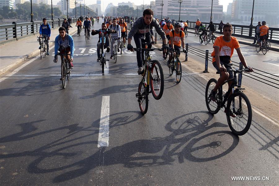 الصورة: "يوم الدراجات البرتقالي" برعاية السفارة الهولندية بالقاهرة