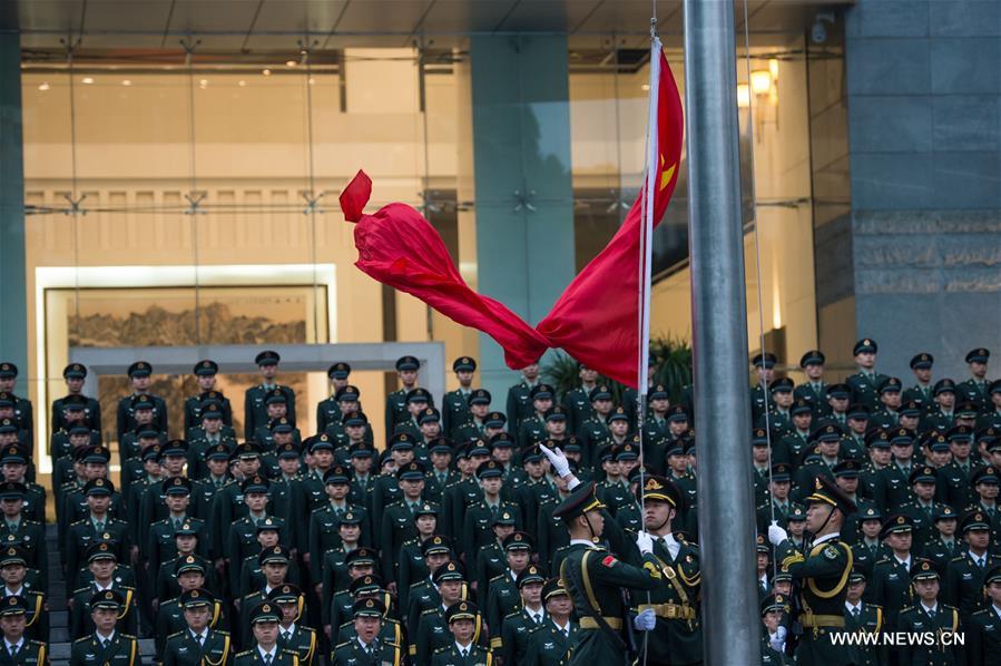 CHINA-MACAO-PLA GARRISON-FLAG-RAISING CEREMONY (CN)