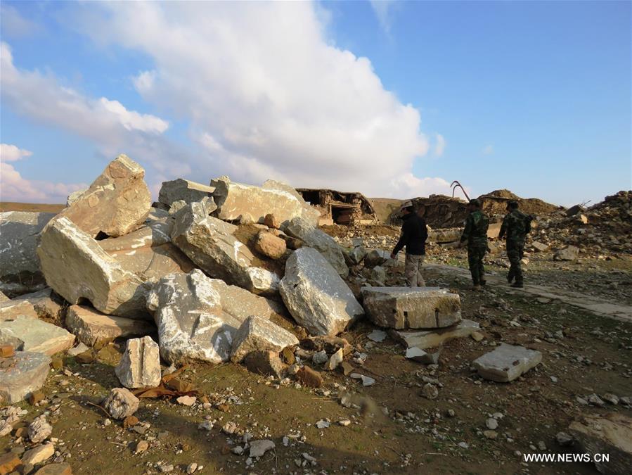 الصورة: منطقة "نمرود" الأثرية ضحية لإرهاب داعش في العراق 