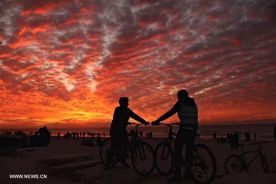 PALESTINE-GAZA-SUNSET