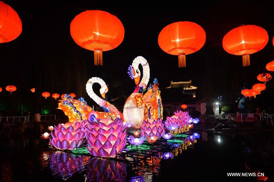 الصورة: مصابيح ملونة متنوعة أثناء عيد الربيع في شرقي الصين