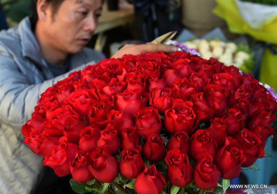 （经济）（3）云南大批鲜花上市供应节日市场