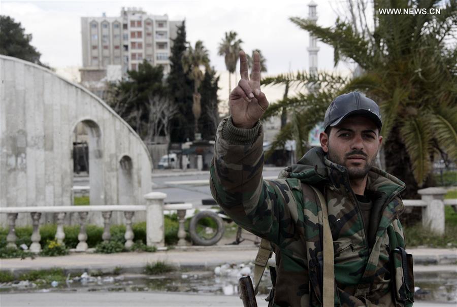 الصورة: الجيش السوري يستعيد السيطرة على منطقة المعامل شرقي دمشق