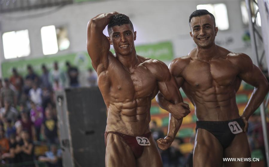 الصورة: غزة تنظم مسابقة لكمال الأجسام