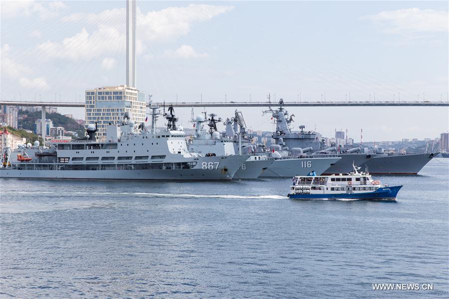 （国际）（2）“海上联合—2017”：中国海军舰艇编队抵达俄罗斯符拉迪沃斯托克