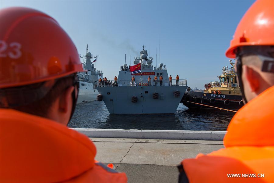 （国际）（3）“海上联合—2017”：中国海军舰艇编队抵达俄罗斯符拉迪沃斯托克