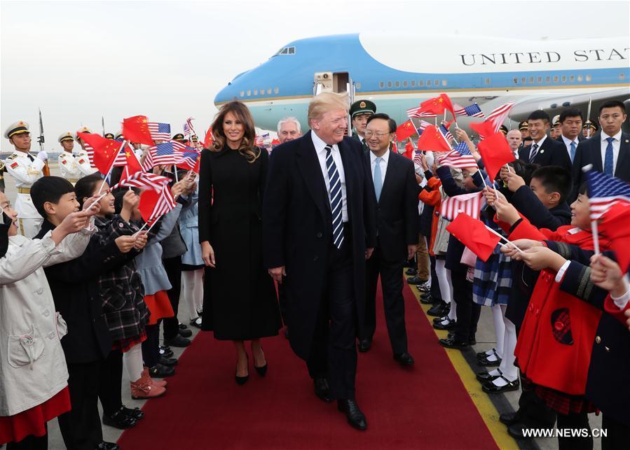 الصورة: الرئيس الأمريكي دونالد ترامب يبدأ زيارته للصين