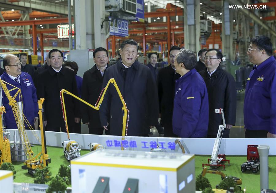 الصورة: الرئيس الصيني يقوم بجولة تفقدية في مدينة شيويتشو بشرقي الصين