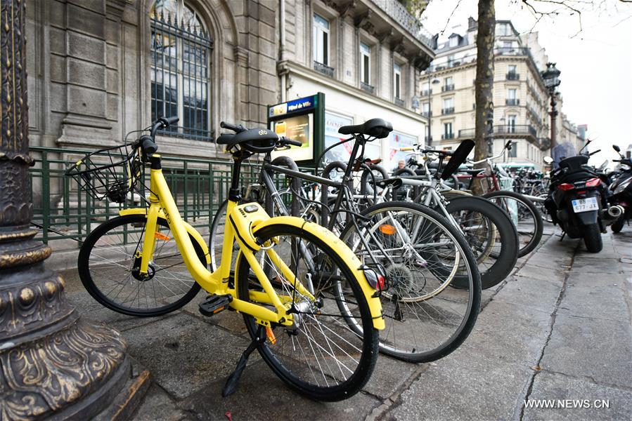 الصورة : الدراجات التشاركية الصينية في باريس الفرنسية