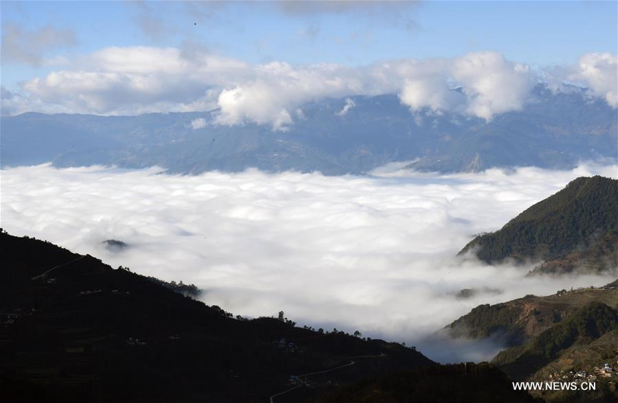 الصورة: مناظر شتوية لجبل ووليانغ بمقاطعة يوننان بجنوب غربي الصين