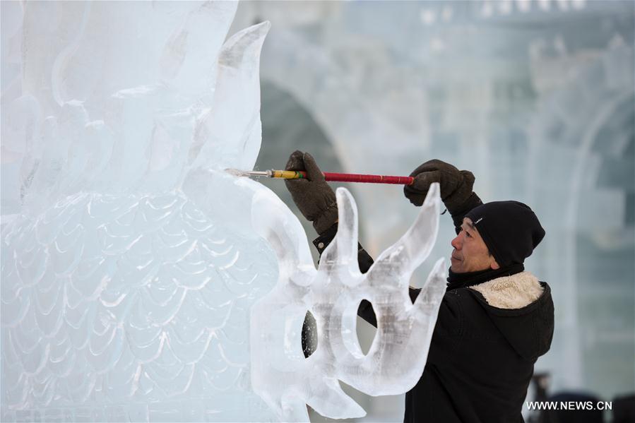 الصورة : تماثيل جليدية في شمال شرقي الصين