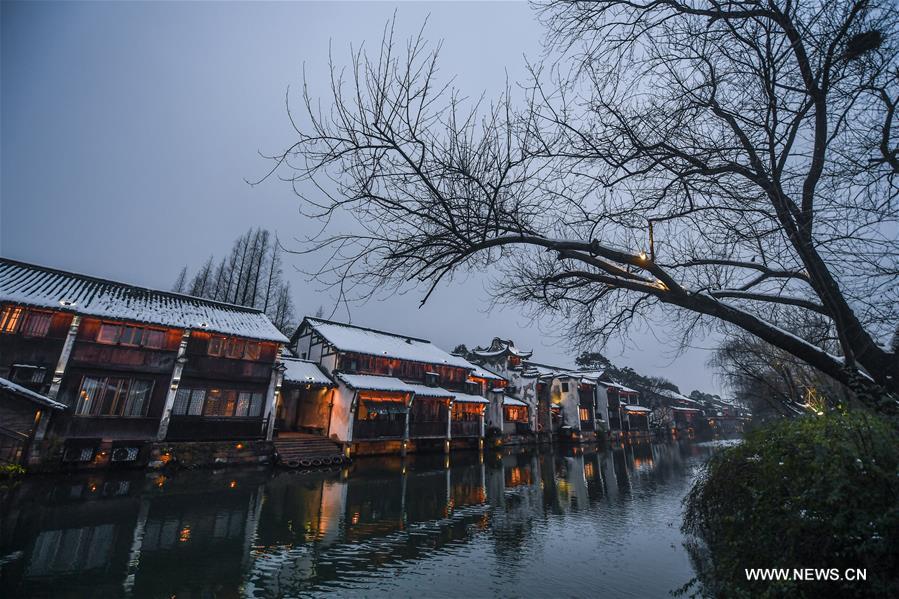 الصورة: بلدة وو تشن بشرقي الصين مقصد سياحي للكثير من السائحين في الشتاء 