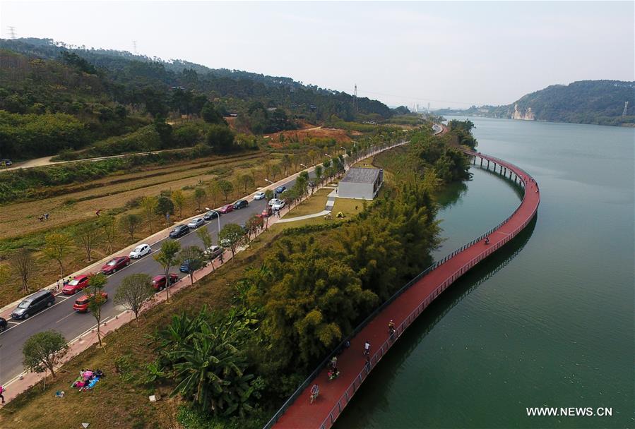 （社会）（2）广西柳州：滨水骑行沐春光