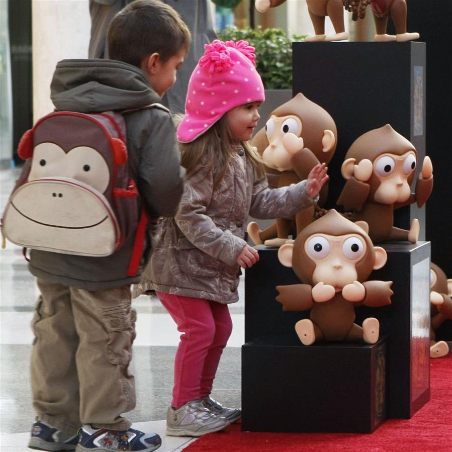 （国际）（2）温哥华举行猴子装置艺术展迎新春 