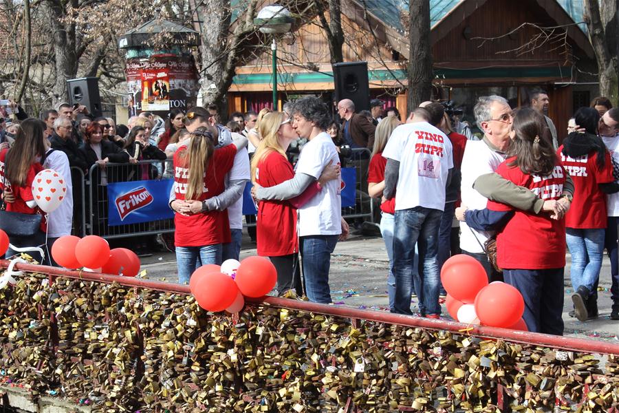 SERBIA-VRNJACKA BANJA-VALENTINE'S DAY-KISSING CONTEST