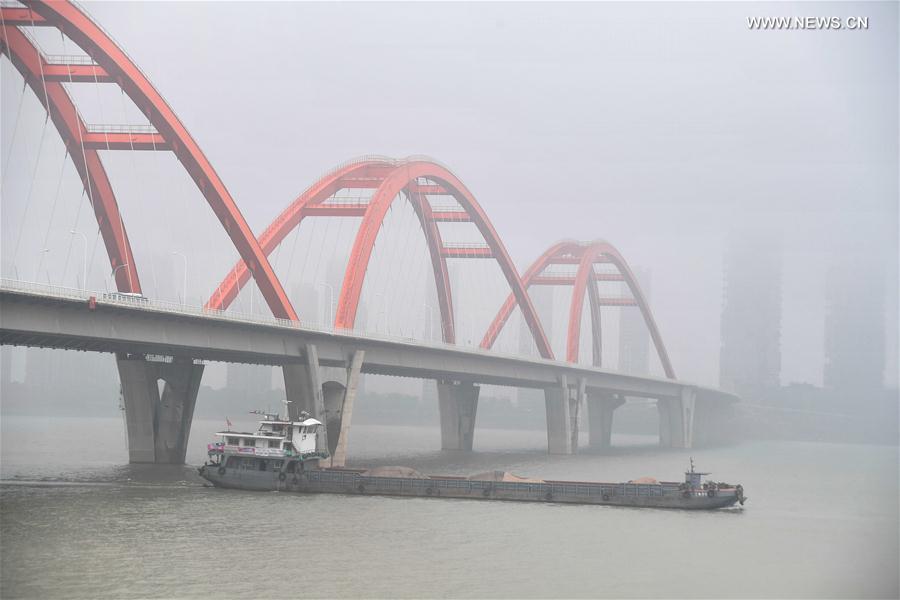الصورة: الضباب الكثيف يخيم على مدينة تشانغشا بوسط الصين