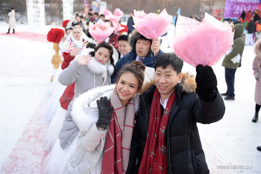 الصورة: حفل زفاف جماعي دولي في شمال شرقي الصين