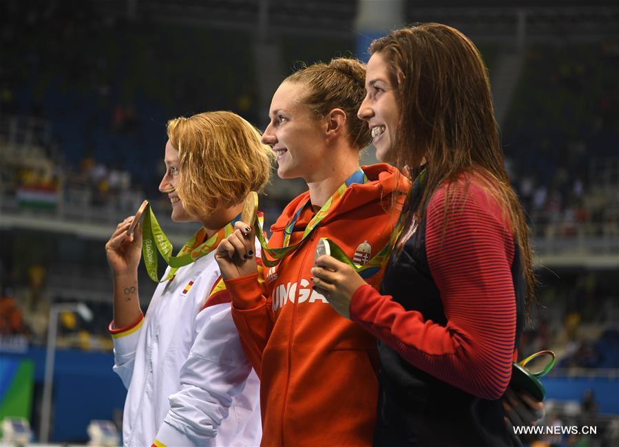 （里约奥运会·领奖台）（6）游泳——女子400米个人混合泳颁奖仪式