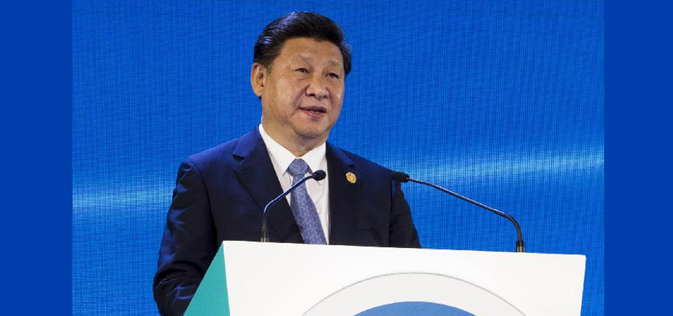 الرئيس الصيني يلقي كلمة في قمة الرؤساء التنفيذيين لأبيك