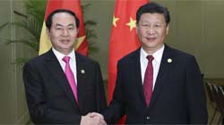 الرئيس الصيني : الصين تدعم فيتنام في استضافة اجتماعات الابيك 2017