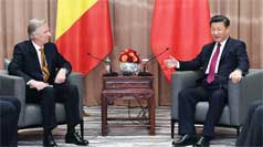 شي يلتقي ملك بلجيكا، ويؤكد على دعم التكامل الاوروبي
