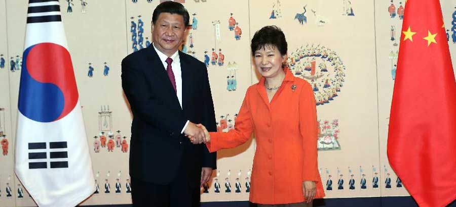 شي وبارك يتعهدان بتعزيز الشراكة التعاونية الاستراتيجية بين الصين وكوريا الجنوبية