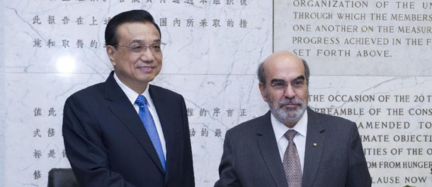 رئيس مجلس الدولة الصيني: الصين مستعدة لزيادة تعزيز الدعم المتبادل مع الفاو