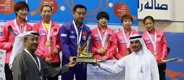 المنتخب الصيني يحرز بطولة العالم لكرة الطاولة لفرق الرجال والسيدات في دبي